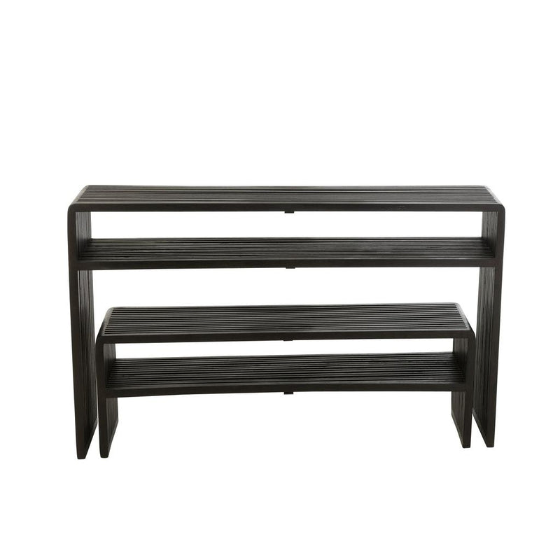 Bijzettafel Zwart Recycled hout 30x130 cm-Bijzettafels-J-Line