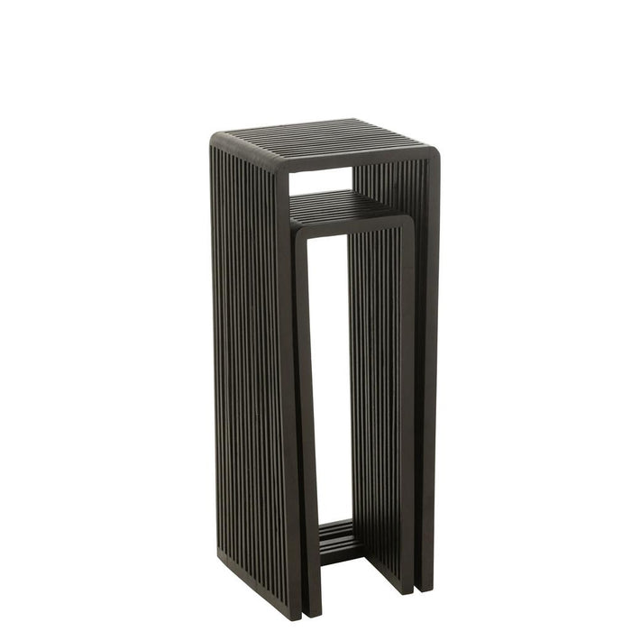 Bijzettafel Zwart Recycled hout 34 cm 34x34x88 cm-Bijzettafels-J-Line