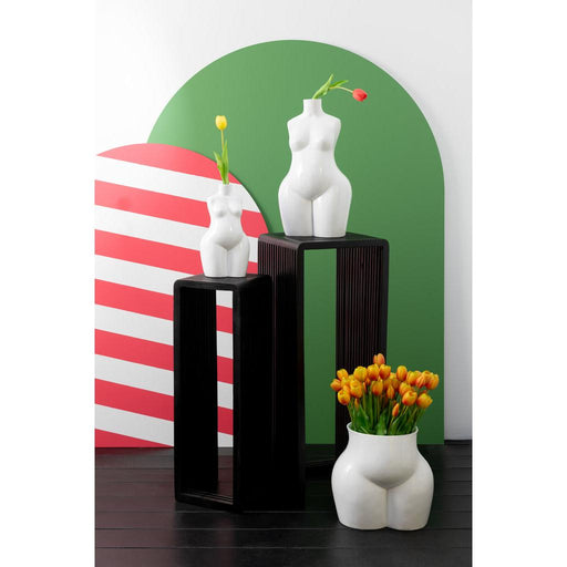 Bijzettafel Zwart Recycled hout 34 cm 34x34x88 cm-Bijzettafels-J-Line