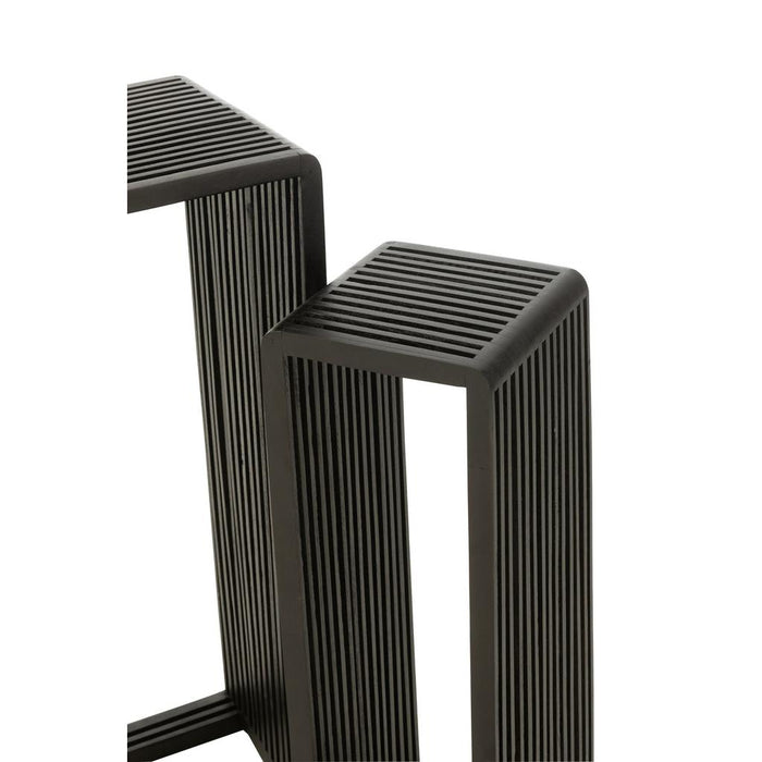 Bijzettafel Zwart Recycled hout 34 cm 34x34x88 cm-Bijzettafels-J-Line