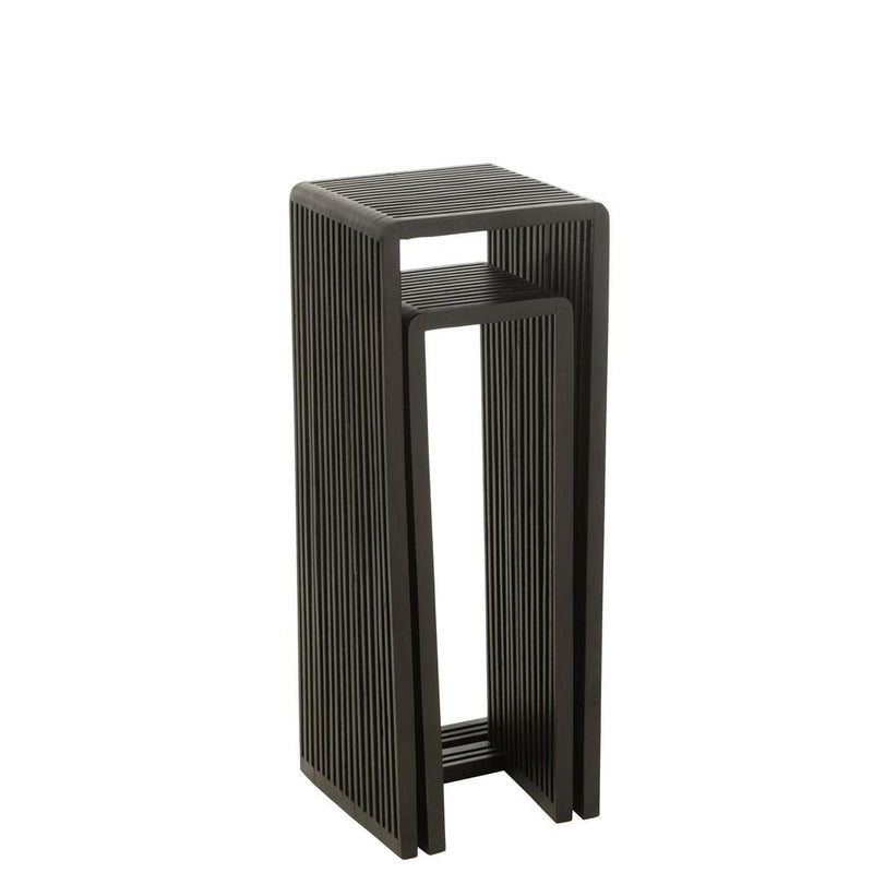 Bijzettafel Zwart Recycled hout 34 cm 34x34x88 cm-Bijzettafels-J-Line