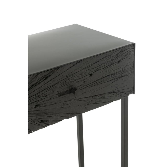 Bijzettafel Zwart ijzer 33x100 cm-Bijzettafels-J-Line