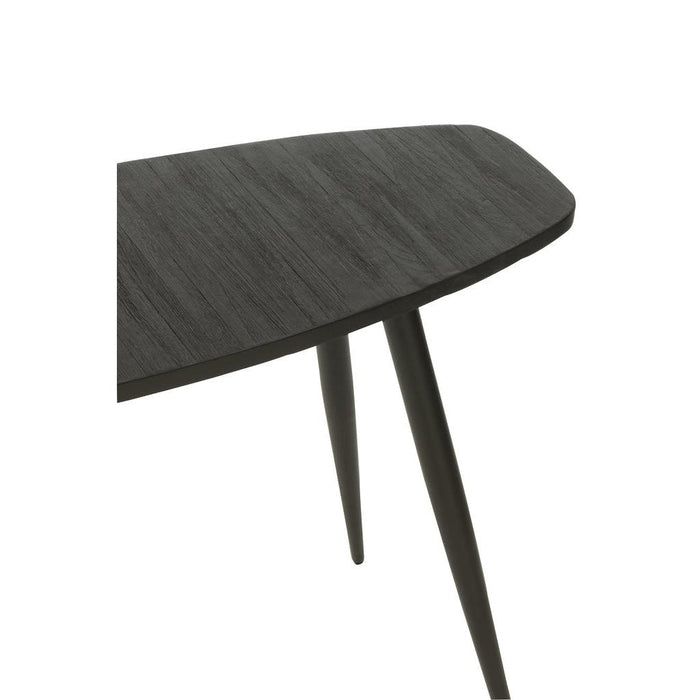 Bijzettafel Zwart ijzer Ovaal 40x120 cm-Bijzettafels-J-Line