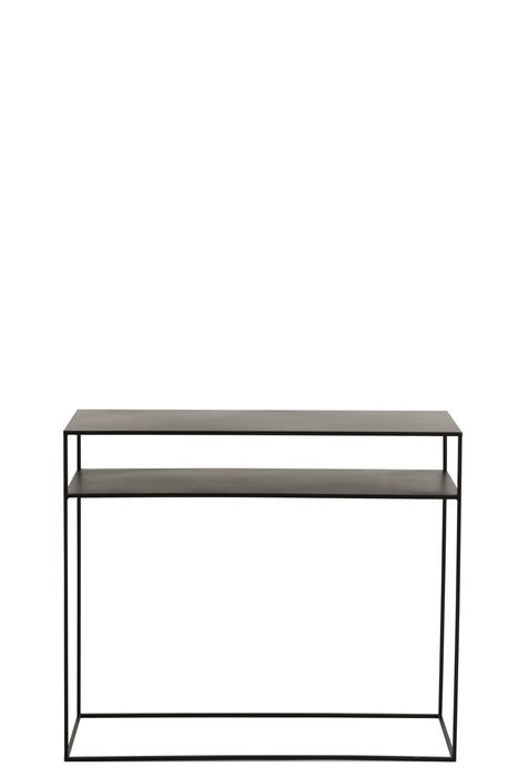 Beistelltisch Schwarz Eisen Rechteckig 35x105 cm