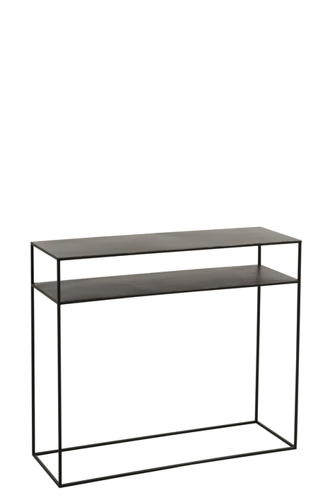 Beistelltisch Schwarz Eisen Rechteckig 35x105 cm