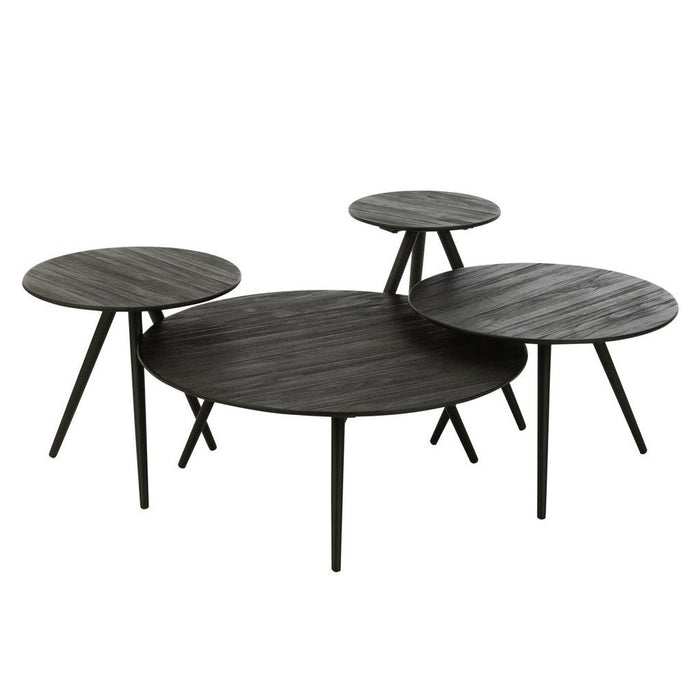Bijzettafel Zwart ijzer Rond 30 cm 30x30x45 cm-Bijzettafels-J-Line