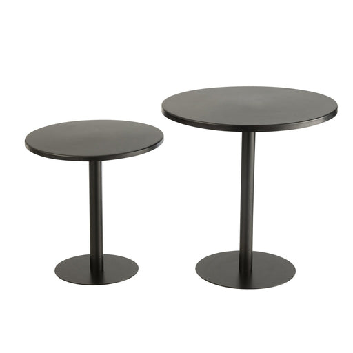 Bijzettafel Zwart ijzer Rond 50 cm 50x50x40 cm-Bijzettafels-J-Line