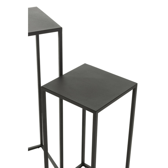 Bijzettafel Zwart ijzer Vierkant 30 cm 30x30x85.2 cm-Bijzettafels-J-Line