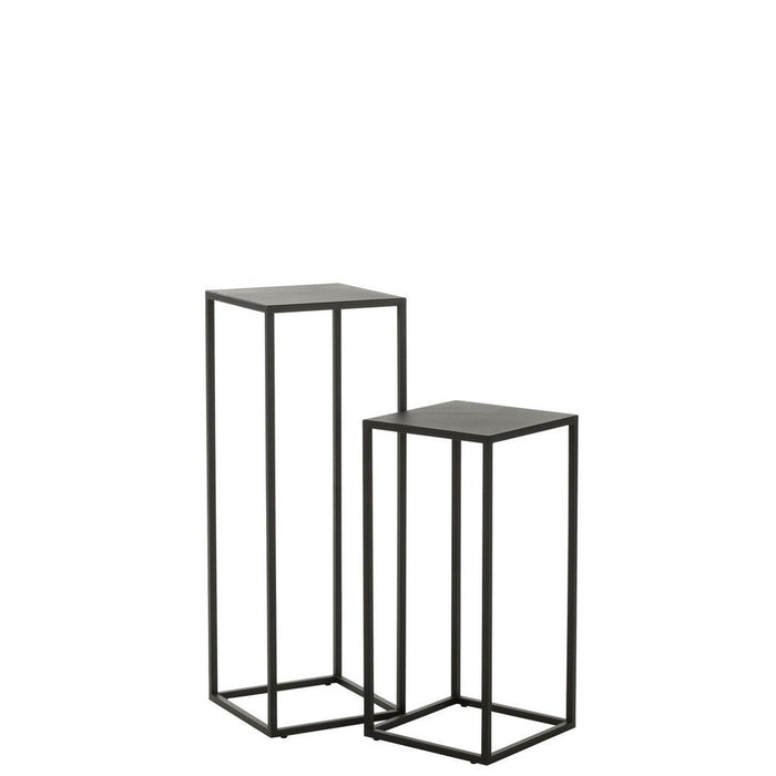 Bijzettafel Zwart ijzer Vierkant 30 cm 30x30x85.2 cm-Bijzettafels-J-Line