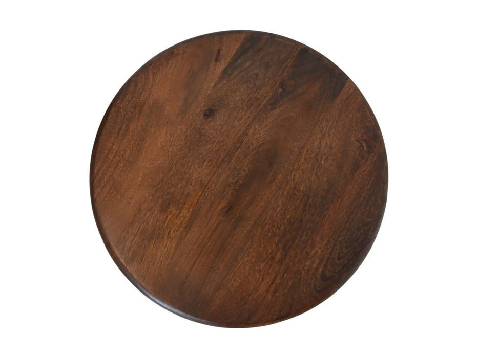 Bijzettafel rond - 50x50x45 - bruin - Mangohout-Bijzettafels-HSM Collection