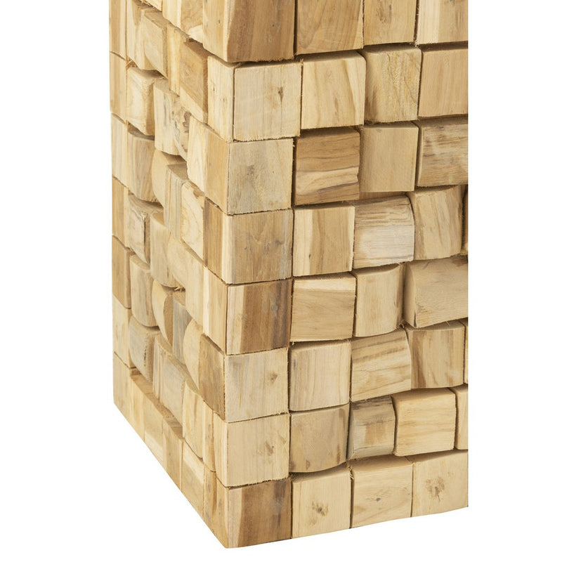 Bijzettafel/Krukje Stukken Teak Hout Naturel 30 cm 30x30x45 cm-Krukken-J-Line