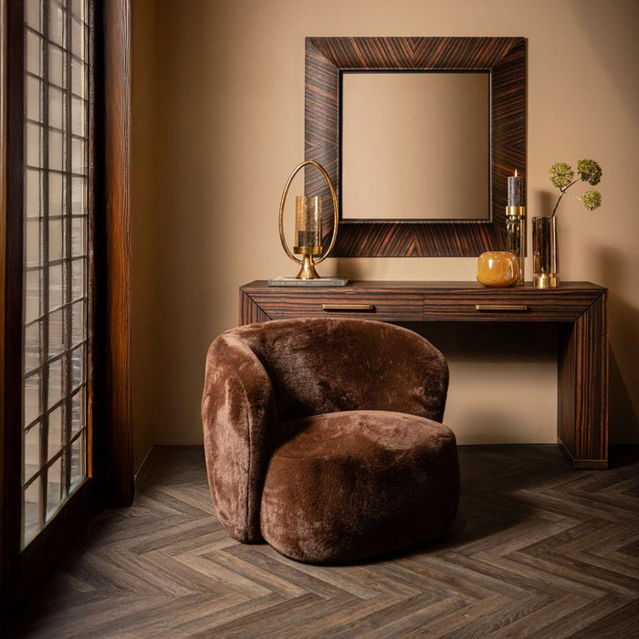Bijzettafels Bijzettafel Tiess Bruin Houten Fineer Kast 2 Drawers-Bijzettafels-PTMD
