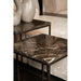 Bijzettafels Bijzettafel Volos Set 2 Side Tables Bruin Marmer-Bijzettafels-PTMD