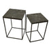 Bijzettafels Bijzettafel Volos Set 2 Side Tables Bruin Marmer-Bijzettafels-PTMD