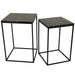Bijzettafels Bijzettafel Volos Set 2 Side Tables Bruin Marmer-Bijzettafels-PTMD