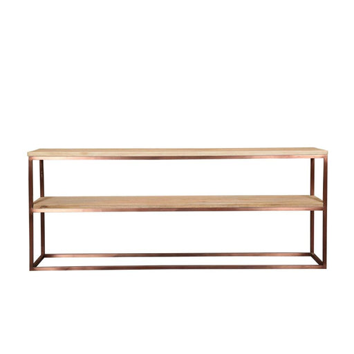 Bijzettafels Bijzettafel Zoah Koper Mangohout Double Level Sidetable-Bijzettafels-PTMD