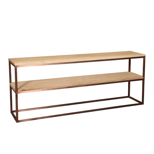 Bijzettafels Bijzettafel Zoah Koper Mangohout Double Level Sidetable-Bijzettafels-PTMD