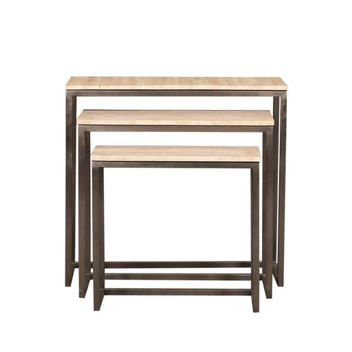 Bijzettafels Bijzettafel Zoah Zwart Travertine Rechthoekig Sidetable SV3-Bijzettafels-PTMD