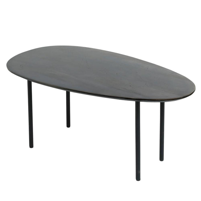 Bijzettafels Oxil Zwart Hout Bijzettafel Egg Shape Top SV2-Bijzettafels-PTMD