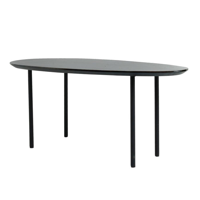 Bijzettafels Oxil Zwart Hout Bijzettafel Egg Shape Top SV2-Bijzettafels-PTMD