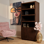 Boekenkast Brussel Bruin 90 cm 90x45x200 cm-Boekenkasten-Starfurn