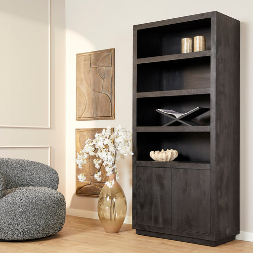 Boekenkast Brussel Zwart 90 cm 90x45x200 cm-Boekenkasten-Starfurn
