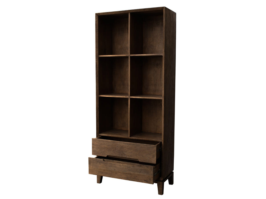 Boekenkast Cortez Mangohout Bruin 40x83x200 cm-Boekenkasten-Livingfurn