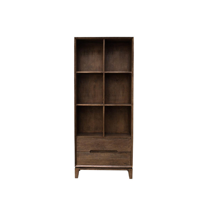 Boekenkast Cortez Mangohout Bruin 40x83x200 cm-Boekenkasten-Livingfurn