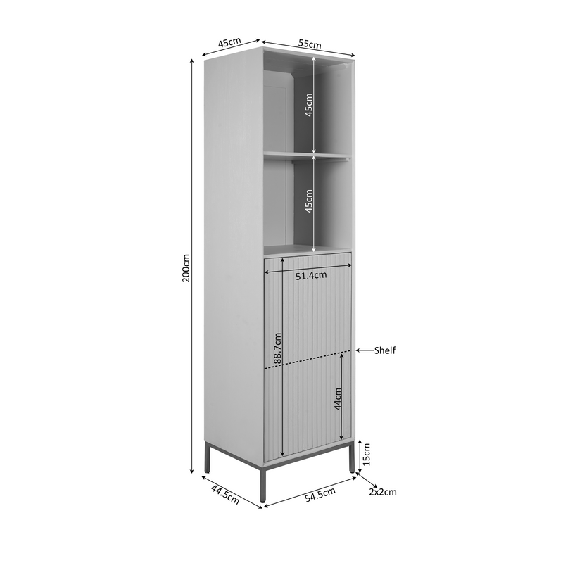 Boekenkast Madison Bruin 55 cm 55x45x200 cm-Boekenkasten-Starfurn