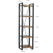 Boekenkast Nairobi Mangohout Naturel hout 55x40x200 cm 12406-Boekenkasten-Livingfurn