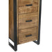 Boekenkast Nairobi Mangohout Naturel hout 55x40x200 cm-Boekenkasten-Livingfurn
