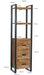 Boekenkast Nairobi Mangohout Naturel hout 55x40x200 cm-Boekenkasten-Livingfurn