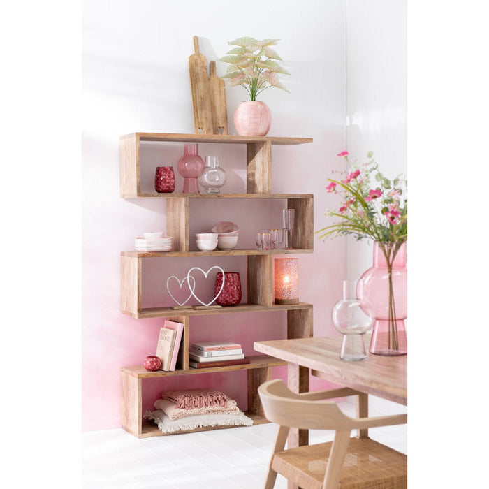 Boekenkast Naturel Mangohout hout 30x120 cm-Boekenkasten-J-Line