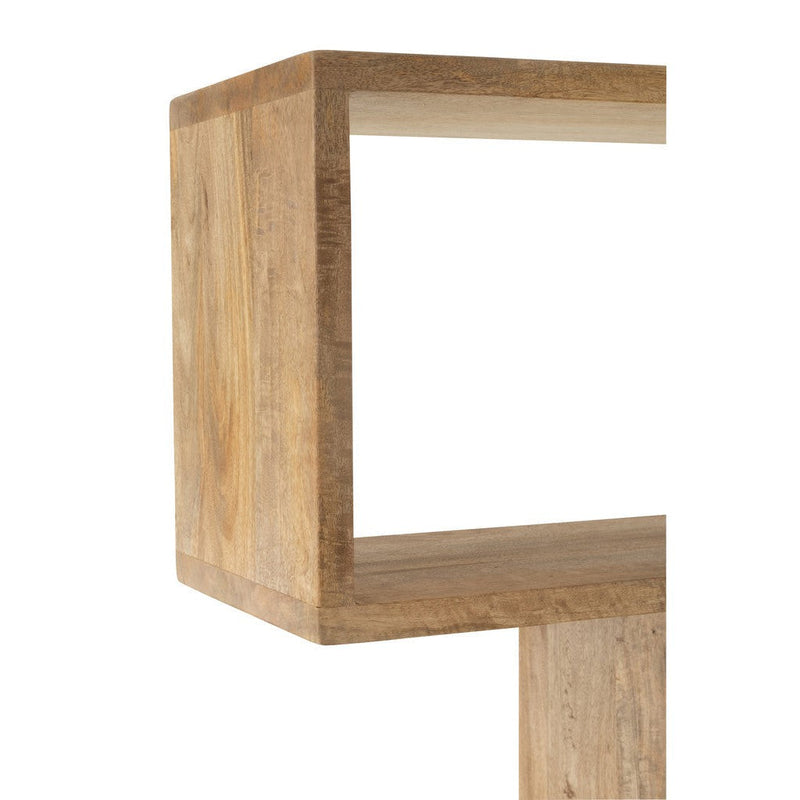 Boekenkast Naturel Mangohout hout 30x120 cm-Boekenkasten-J-Line
