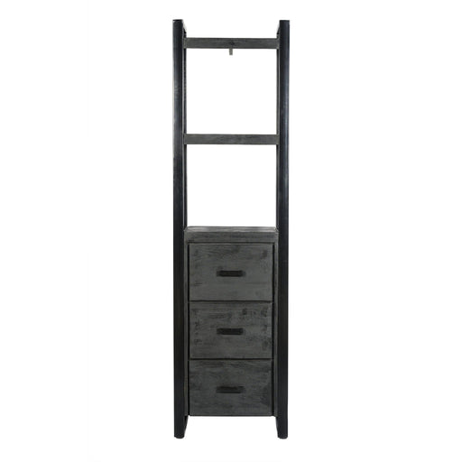 Boekenkast Norris Mangohout Zwart 55x40x200 cm 12409-Boekenkasten-Livingfurn