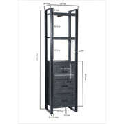 Boekenkast Norris Mangohout Zwart 55x40x200 cm 12409-Boekenkasten-Livingfurn