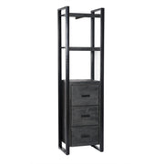 Boekenkast Norris Mangohout Zwart 55x40x200 cm 12409-Boekenkasten-Livingfurn