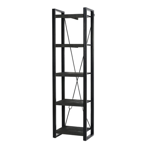 Boekenkast Norris Mangohout Zwart 55x40x200 cm 12440-Boekenkasten-Livingfurn