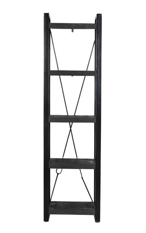 Boekenkast Norris Mangohout Zwart 55x40x200 cm-Boekenkasten-Livingfurn