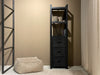Boekenkast Norris Mangohout Zwart 55x40x200 cm-Boekenkasten-Livingfurn