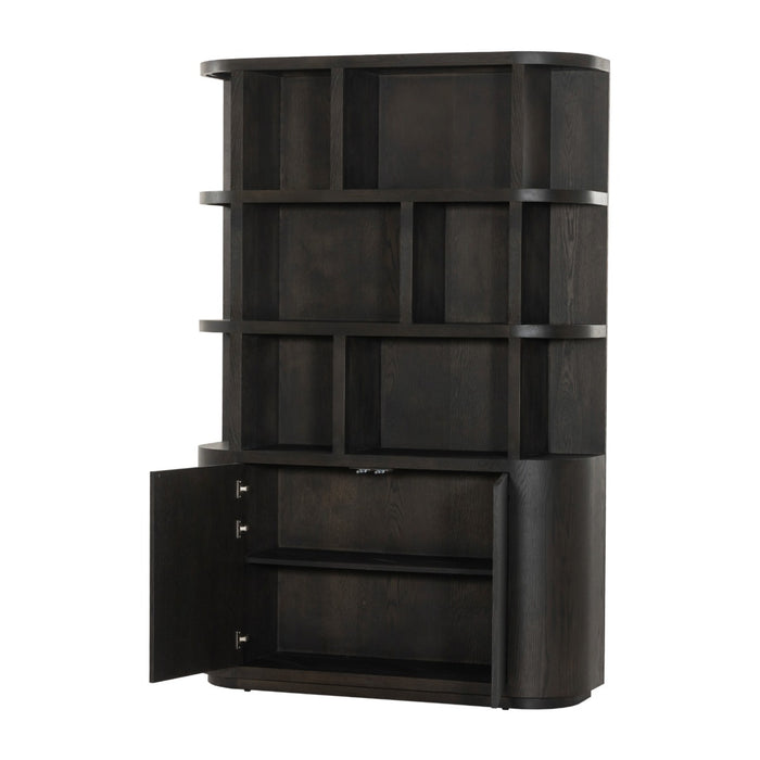 Boekenkast Novero Eikenhout fineer Bruin 145x40 cm-Boekenkasten-Livingfurn