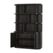 Boekenkast Novero Eikenhout fineer Bruin 145x40x220 cm-Boekenkasten-Livingfurn