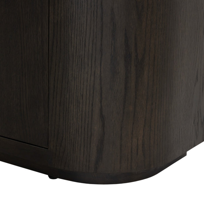 Boekenkast Novero Eikenhout fineer Bruin 145x40x220 cm-Boekenkasten-Livingfurn