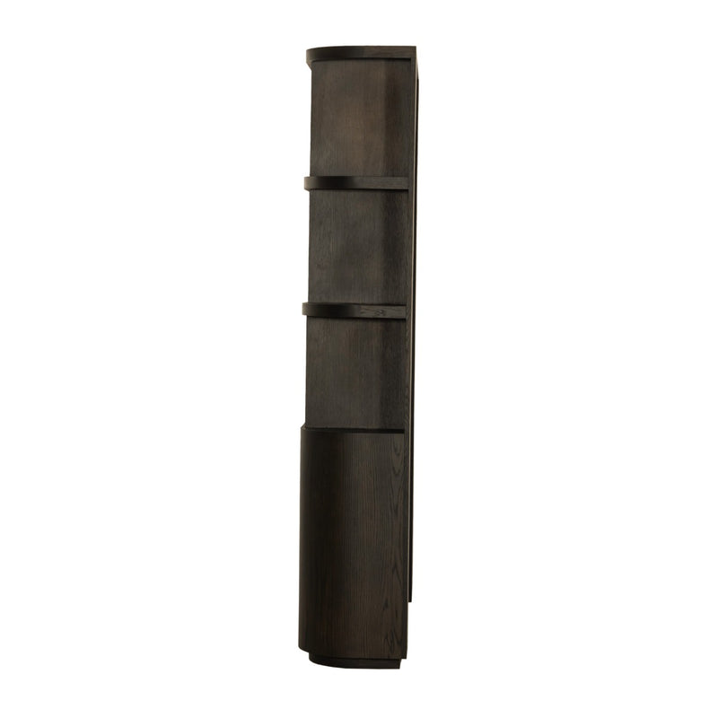 Boekenkast Novero Eikenhout fineer Bruin 145x40x220 cm-Boekenkasten-Livingfurn