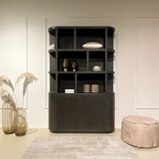 Boekenkast Novero Eikenhout fineer Bruin 145x40x220 cm-Boekenkasten-Livingfurn