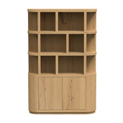Boekenkast Novero Eikenhout fineer Naturel hout 145x40x220 cm-Boekenkasten-Livingfurn