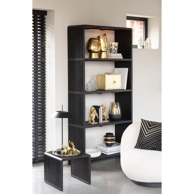 Boekenkast Zwart Recycled hout 35x88 cm-Boekenkasten-J-Line