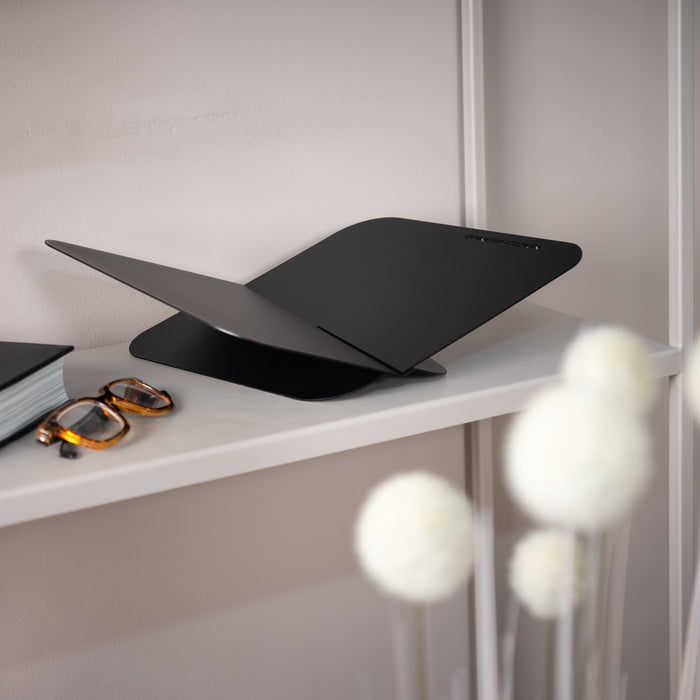 Boekenstandaard ATALANTA Staal Zwart 36.6x24x10.5cm-Wandplanken-Spinder
