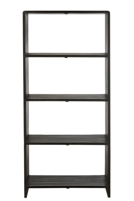 Bookcase 4 Shelves Recycle Teak Black-J-Line