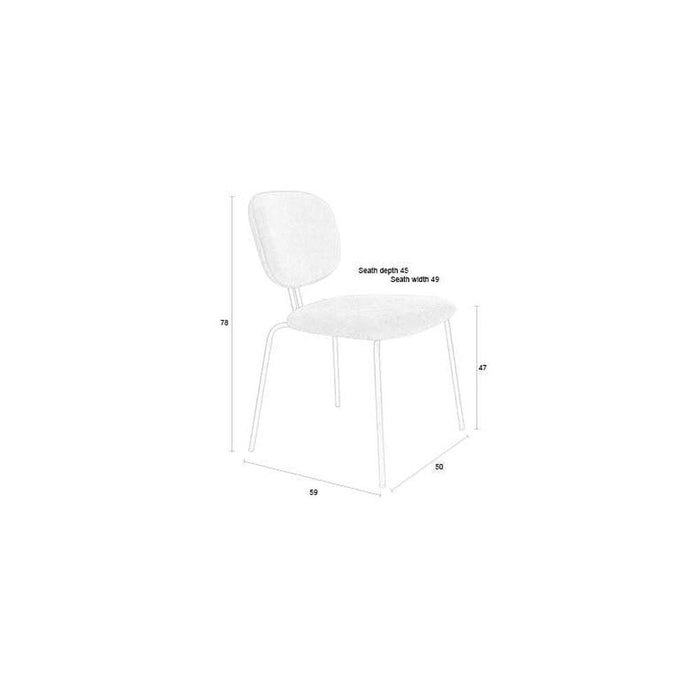Bouton Stoel Off White-Eetkamerstoelen-Creating Home